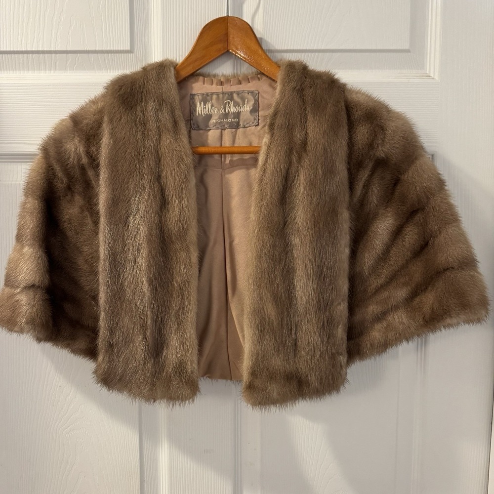 Vintage 1950's Miller & Rhoads  Real Blonde Mink Fur Stole One Size